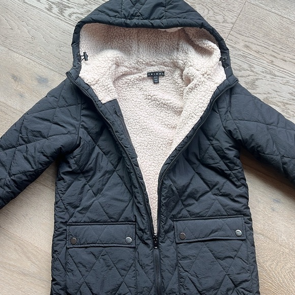 EUC Tribal Hooded Reversible Puffer Jacket Black Nylon / Sherpa - XS Retail $250 - Picture 8 of 14